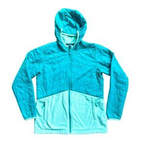 Columbia Colorblock Quilted And Fleece Hooded Jacket Girls Size L 14/16